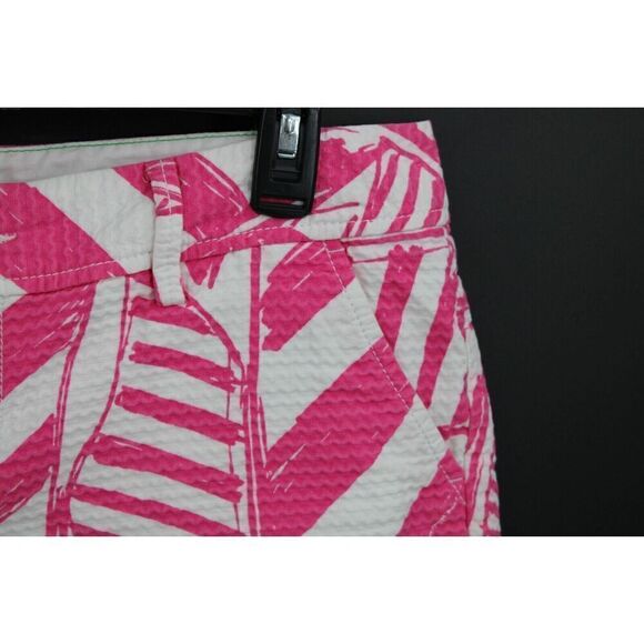 Lilly Pulitzer Walsh short Pink White Yacht Sea Sailboat Print size 8 - Picture 3 of 9